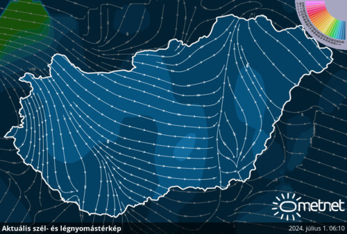 Szél és légnyomás térkép